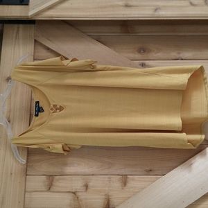 Gold XL blouse with cold shoulder and peek a boo with gold clasps